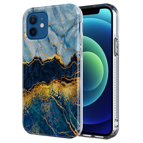 Apple iPhone 13 (6.1) META Marble Stone Design TPU Case - Blue