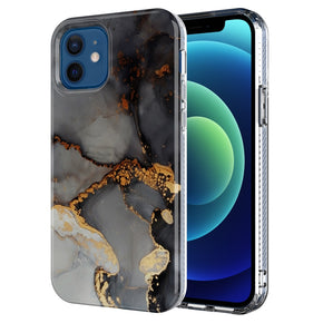 Apple iPhone 13 (6.1) META Marble Stone Design TPU Case - Black