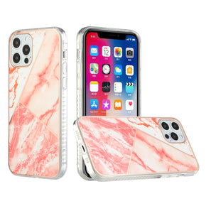 Apple iPhone 12/ 12 Pro Marble Electroplated Design Case Cover