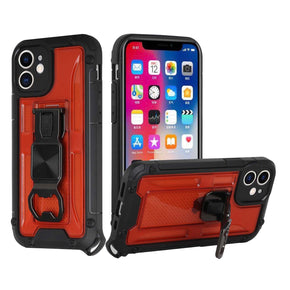 Apple iPhone 13 Pro Max (6.7) Bottle Opener Hybrid Case (with Magnetic Kickstand) - Red / Black