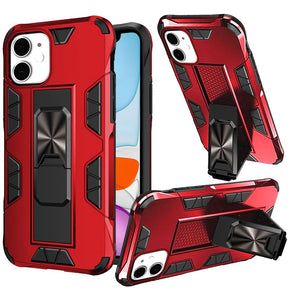 Apple iPhone 11 (6.1) Optimum Hybrid Case (w/ Magnetic Ring Stand) - Red / Black