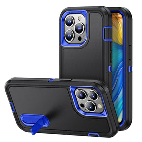 Apple iPhone 14 (6.1) PEAK 3-in-1 Tough Hybrid Case (with Stand) - Black / Blue