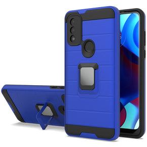 Motorola Moto G Pure / Moto G Power (2022) Prime Hybrid Case (w/ Magnetic Ring Stand) - Blue