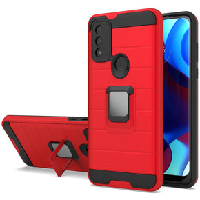 Motorola Moto G Pure / Moto G Power (2022) Prime Hybrid Case (w/ Magnetic Ring Stand) - Red