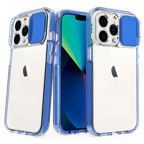 Apple iPhone 12 (6.1) Transparent Pure Hybrid Case w/ Camera Cover - Blue