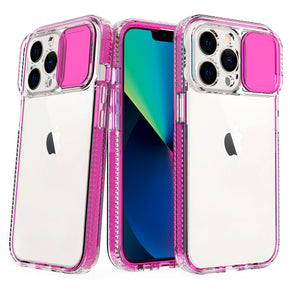 Apple iPhone 11 (6.1) Transparent Pure Hybrid Case w/ Camera Cover - Hot Pink