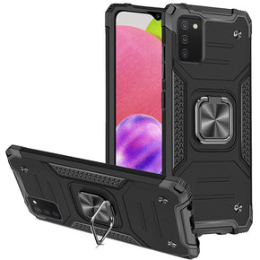 Samsung Galaxy A03s Robotic Hybrid Case (with Magnetic Ring Stand) - Black