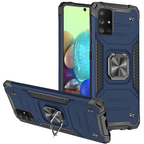 Samsung Galaxy A71 5G Robust Hybrid Case (with Magnetic Ring Stand) - Blue/Black