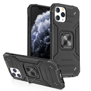 Apple iPhone XR Robust Hybrid Case (with Magnetic Ring Stand) - Black