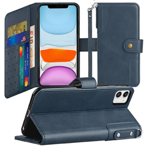 Apple iPhone 11 (6.1) Retro Wallet Case - Blue