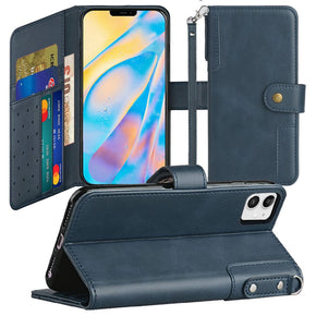 Apple iPhone SE (2022)(2020)/8/7 Retro Wallet Case - Dark Blue