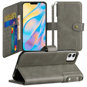 Apple iPhone 13 Pro Max (6.7) Retro Wallet Case - Grey