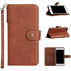 Apple iPhone 8+/7+ Retro Wallet Case - Brown