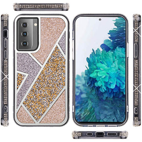 Samsung Galaxy S21 Ultra Rhombus Bling Glitter Diamond Case Cover