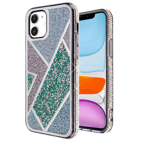 Apple iPhone 13 Pro Max (6.7) Rhombus Glitter Bling Diamond Case - Teal Green