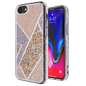 Apple iPhone 7/8/SE (2022)(2020) Rhombus Glitter Bling Diamond Case - Gold