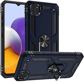 Samsung Galaxy A22 5G / Boost Celero 5G Hybrid Case (with Magnetic Ring Stand) - Blue/Black