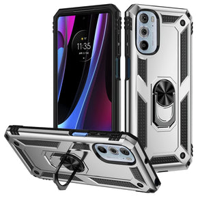 Motorola Edge Plus (2022) Hybrid Case (with Magnetic Ring Stand) - Silver