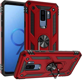 Samsung Galaxy S9 Hybrid Case (with Magnetic Ring Stand) - Red