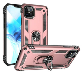 Apple iPhone 13 Pro Max (6.7) Hybrid Case (with Magnetic Ring Stand) - Rose Gold / Black