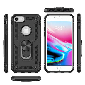 Apple iPhone 8/7 Plus Hybrid Case (with Magnetic Ring Stand) - Black