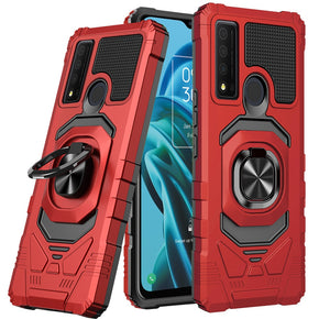 TCL 30XE 5G Robotic Hybrid Case (with Magnetic Ring Stand) - Red