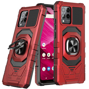 T-Mobile REVVL 6 Pro 5G Robotic Hybrid Case (with Magnetic Ring Stand) - Red