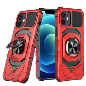 Apple iPhone 13 Pro Max (6.7) Robotic Hybrid Case (with Magnetic Ring Stand) - Red