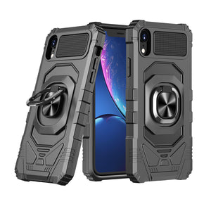 Apple iPhone XR Robotic Hybrid Case (with Magnetic Ring Stand) - Black