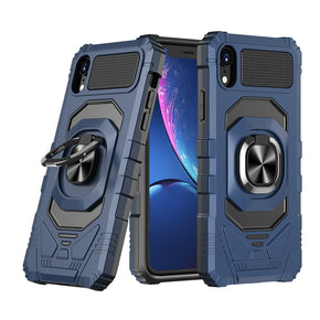 Apple iPhone XR Robotic Hybrid Case (with Magnetic Ring Stand) - Blue