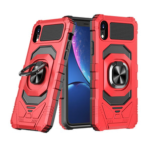 Apple iPhone XR Robotic Hybrid Case (with Magnetic Ring Stand) - Red