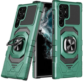 Samsung Galaxy S23 Ultra Robotic Hybrid Case (with Magnetic Ring Stand) - Green