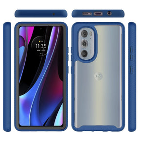 Motorola Edge Plus (2022) Strong Bumper Hybrid Case - Clear / Blue
