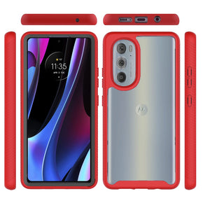 Motorola Edge Plus (2022) Strong Bumper Hybrid Case - Clear / Red