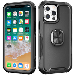 Apple iPhone 11 (6.1) Superior 3-in-1 Hybrid Case (with Magnetic Ring Stand) - Black