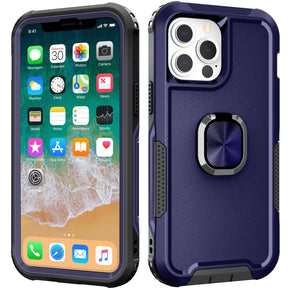 Apple iPhone 11 (6.1) Superior 3-in-1 Hybrid Case (with Magnetic Ring Stand) - Blue