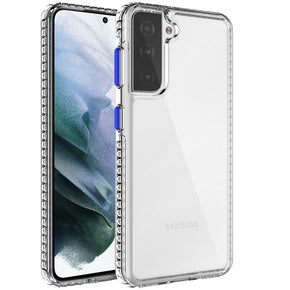 Samsung Galaxy S22 Plus Thick Edged Transparent Hybrid Case - Clear / Blue