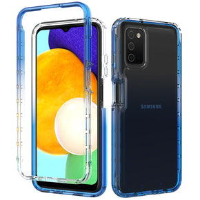 Samsung Galaxy A03s Two Tone Transparent Bumper Shockproof Hybrid Case - Blue