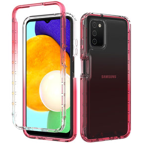 Samsung Galaxy A03s Two Tone Transparent Bumper Shockproof Hybrid Case - Pink