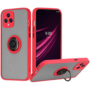 T-Mobile REVVL 6 5G Smoke Hybrid Case (with Magnetic Ring Stand) - Red