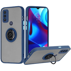 Motorola Moto G Pure / Moto G Power (2022) Slim Transparent Smoke Hybrid  Case (w/ Magnetic Ring Stand) - Blue