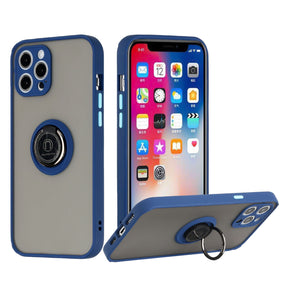 Apple iPhone 14 Pro (6.1) Smoke Hybrid Case (with Magnetic Ring Stand) - Blue