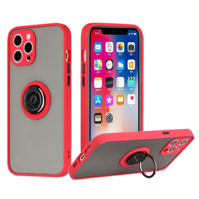 Apple iPhone 14 Pro Max (6.7) Smoke Hybrid Case (with Magnetic Ring Stand) - Red