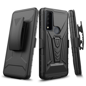 TCL 30 XE 5G Holster Clip Combo Case (with Kickstand) - Black