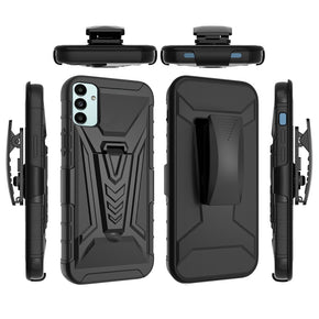 Samsung Galaxy A13 5G Holster Clip Combo Case (with Kickstand) - Black / Black