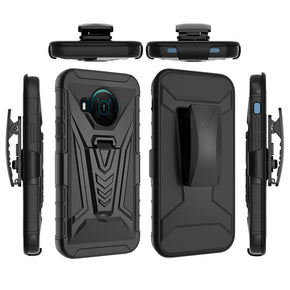 Nokia X100 Holster Clip Combo Case (with Kickstand) - Black / Black