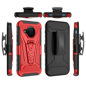 Nokia X100 Holster Clip Combo Case (with Kickstand) - Red / Black