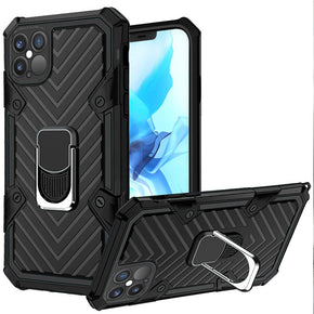 Apple iPhone XR Victory Hybrid Case (with Magnetic Ring Stand) - Black/Black