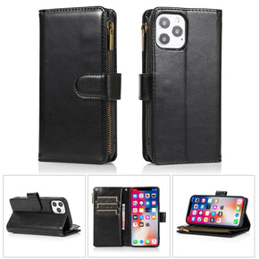 Samsung Galaxy S9 Luxury Wallet Case w/ Zipper Pocket - Black