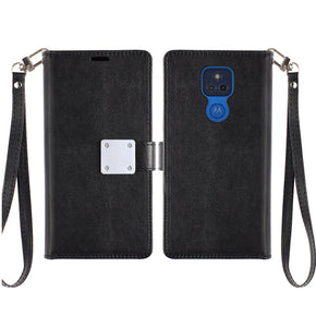Cricket Icon 3 Trifold Wallet Case (with Lanyard) - Black